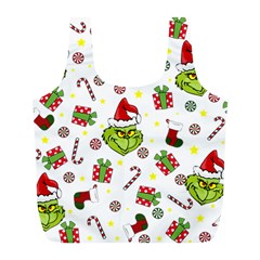 Grinch Pattern Full Print Recycle Bags (l)  by Valentinaart