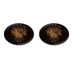 The Sign Ying And Yang With Floral Elements Cufflinks (Oval)