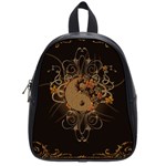 The Sign Ying And Yang With Floral Elements School Bag (Small)