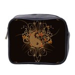 The Sign Ying And Yang With Floral Elements Mini Toiletries Bag 2-Side