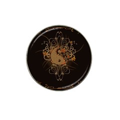 The Sign Ying And Yang With Floral Elements Hat Clip Ball Marker