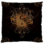 The Sign Ying And Yang With Floral Elements Large Cushion Case (One Side) Front