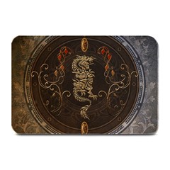 Golden Chinese Dragon On Vintage Background Plate Mats by FantasyWorld7