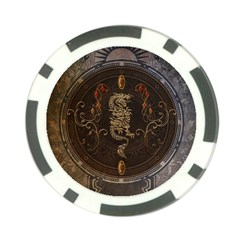 Golden Chinese Dragon On Vintage Background Poker Chip Card Guard (10 Pack) by FantasyWorld7