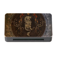 Golden Chinese Dragon On Vintage Background Memory Card Reader With Cf by FantasyWorld7