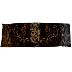 Golden Chinese Dragon On Vintage Background Body Pillow Case Dakimakura (two Sides) by FantasyWorld7