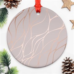 Rose Gold, Wave,beautiful,feminine,chic,elegant,metallic,modren,wedding,pink,trendy Ornament (round) by NouveauDesign