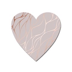 Rose Gold, Wave,beautiful,feminine,chic,elegant,metallic,modren,wedding,pink,trendy Heart Magnet by NouveauDesign