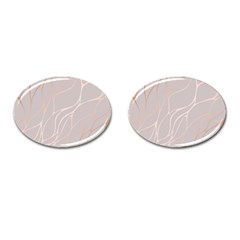 Rose Gold, Wave,beautiful,feminine,chic,elegant,metallic,modren,wedding,pink,trendy Cufflinks (oval) by NouveauDesign