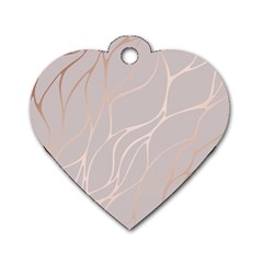 Rose Gold, Wave,beautiful,feminine,chic,elegant,metallic,modren,wedding,pink,trendy Dog Tag Heart (one Side) by NouveauDesign