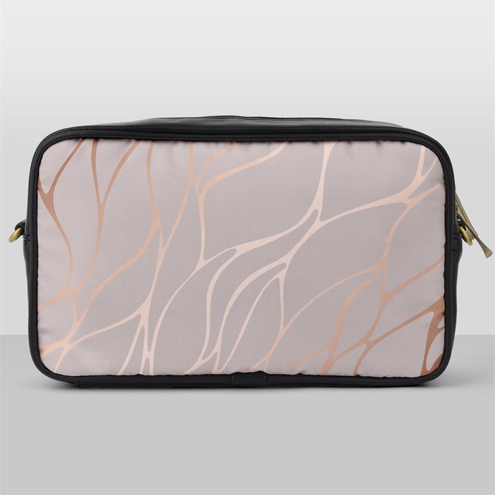 Rose gold, wave,beautiful,feminine,chic,elegant,metallic,modren,wedding,pink,trendy Toiletries Bags