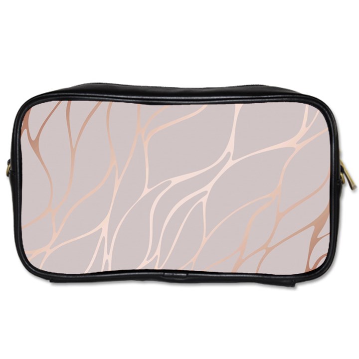 Rose gold, wave,beautiful,feminine,chic,elegant,metallic,modren,wedding,pink,trendy Toiletries Bags 2-Side