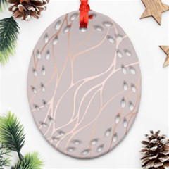 Rose Gold, Wave,beautiful,feminine,chic,elegant,metallic,modren,wedding,pink,trendy Oval Filigree Ornament (two Sides) by NouveauDesign