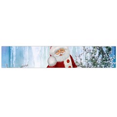 Santa Claus With Funny Penguin Large Flano Scarf  by FantasyWorld7