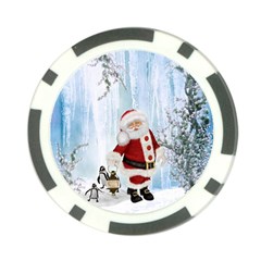 Santa Claus With Funny Penguin Poker Chip Card Guard (10 Pack) by FantasyWorld7