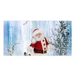 Santa Claus With Funny Penguin Satin Shawl by FantasyWorld7