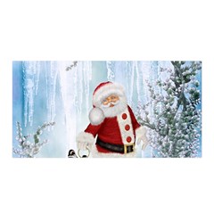 Santa Claus With Funny Penguin Satin Wrap by FantasyWorld7