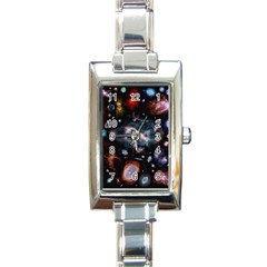 Galaxy Nebula Rectangle Italian Charm Watch by Celenk