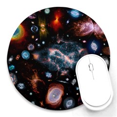 Galaxy Nebula Round Mousepads by Celenk