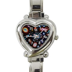 Galaxy Nebula Heart Italian Charm Watch by Celenk