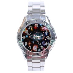 Galaxy Nebula Stainless Steel Analogue Watch by Celenk