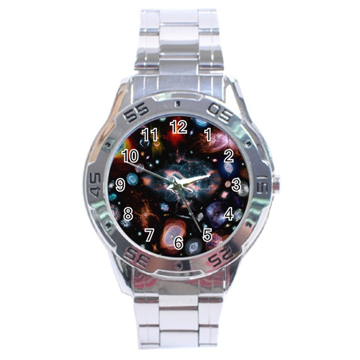 Galaxy Nebula Stainless Steel Analogue Watch