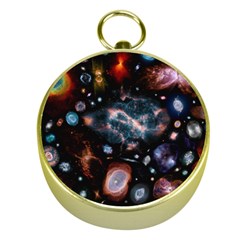 Galaxy Nebula Gold Compasses