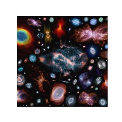 Galaxy Nebula Small Satin Scarf (square) by Celenk