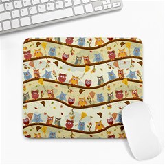 Autumn Owls Pattern Large Mousepads by Celenk