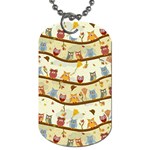 Autumn Owls Pattern Dog Tag (One Side) Front