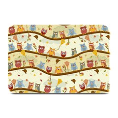 Autumn Owls Pattern Plate Mats by Celenk