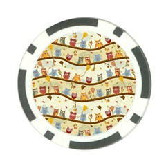 Autumn Owls Pattern Poker Chip Card Guard by Celenk