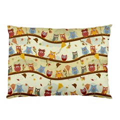 Autumn Owls Pattern Pillow Case by Celenk