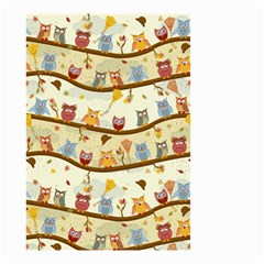 Autumn Owls Pattern Small Garden Flag (two Sides) by Celenk