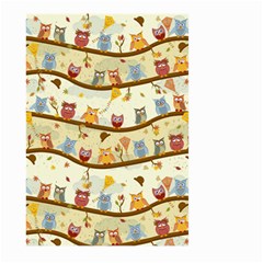 Autumn Owls Pattern Large Garden Flag (two Sides) by Celenk