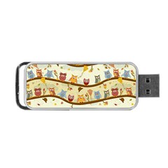 Autumn Owls Pattern Portable Usb Flash (two Sides) by Celenk