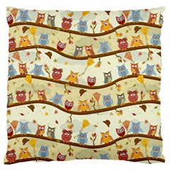 Autumn Owls Pattern Standard Flano Cushion Case (one Side) by Celenk