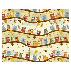 Autumn Owls Pattern Double Sided Flano Blanket (medium)  by Celenk