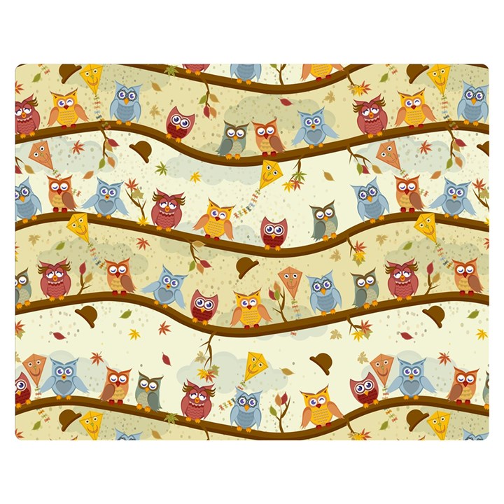 Autumn Owls Pattern Double Sided Flano Blanket (Medium) 