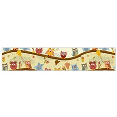 Autumn Owls Pattern Small Flano Scarf by Celenk