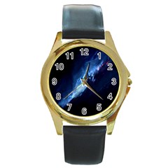 Nebula Round Gold Metal Watch