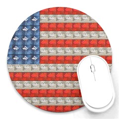 Geometricus Usa Flag Round Mousepads by Celenk