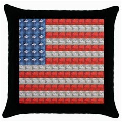 Geometricus Usa Flag Throw Pillow Case (black) by Celenk