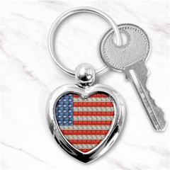 Geometricus Usa Flag Key Chains (heart) 