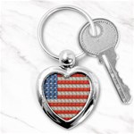 Geometricus Usa Flag Key Chains (Heart)  Front