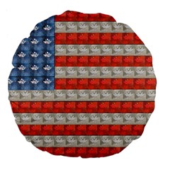 Geometricus Usa Flag Large 18  Premium Flano Round Cushions by Celenk