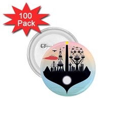 Future City 1 75  Buttons (100 Pack) 