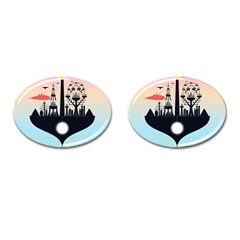 Future City Cufflinks (oval)