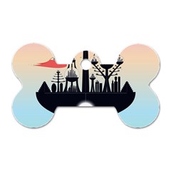 Future City Dog Tag Bone (two Sides) by Celenk