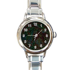 Zigs And Zags Round Italian Charm Watch by Celenk